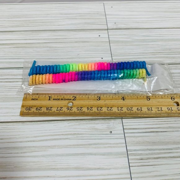 Vintage Magic Shoe Laces Coiled Curled Tye Dye 1 Pair NOS - Picture 4 of 5